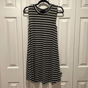 Snap Black and Gray Striped Dress